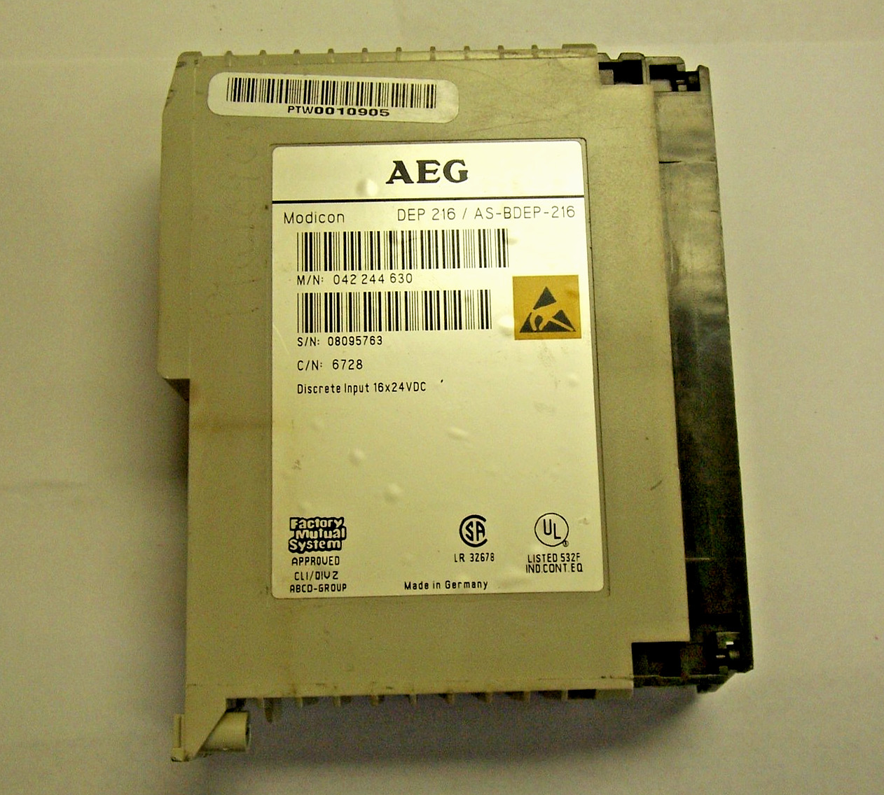 AEG SCHNEIDER AUTOMATION DEP 216 AS-BDEP-216 DISCRETE INPUT *NO WIRE* 16X24 VDC