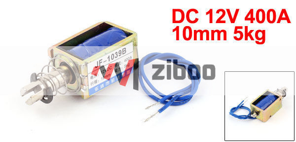 Spring Loaded Push-Pull Open Frame Solenoid Electromagnet 10 mm 5kg DC12V 400✦Kd