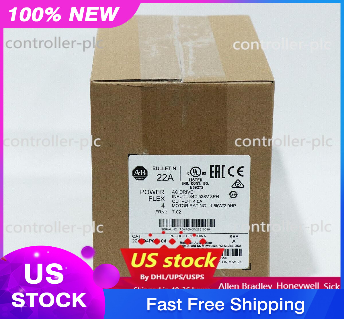 New Sealed 22A-D4P0N104/A Allen Bradley PLC AC Drive Fast Delivery