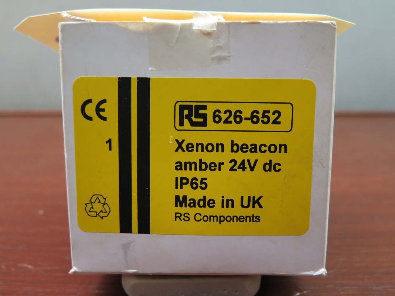 RS Components Xenon Beacon Amber 24V dc IP65 626-652 NIB 