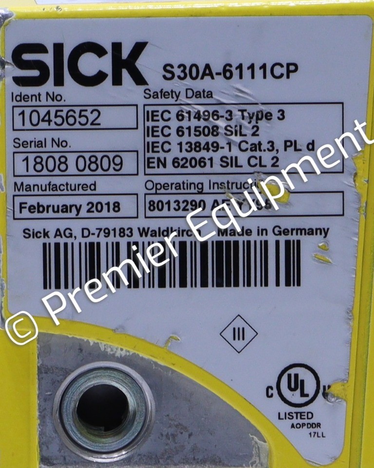 * SICK S30A-6111CP PROFINET SAFTEY LASER SCANNER