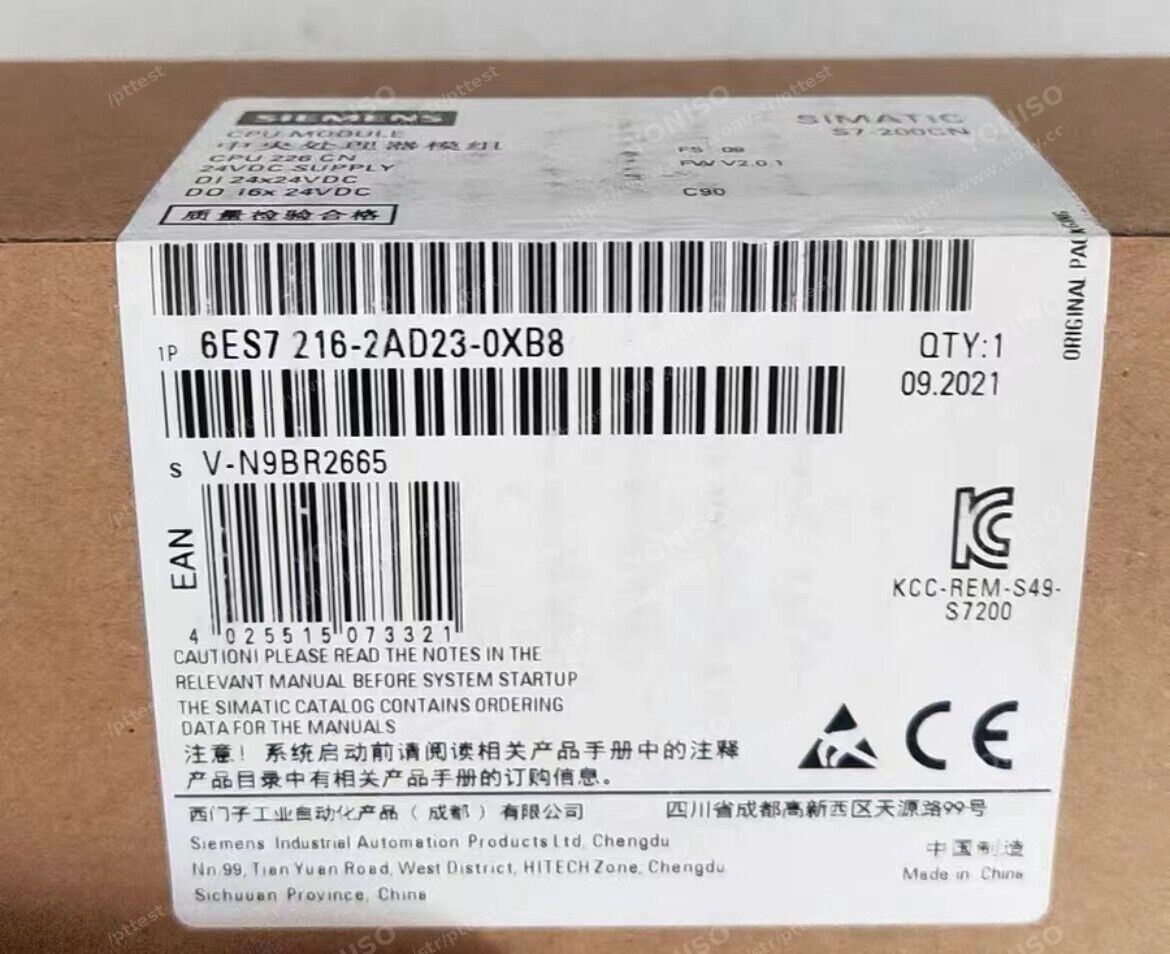 6ES7 216-2AD23-0XB8 1PC NEW SIEMENS S7-200 CPU 226 6ES7216-2AD23-0XB8 2AD23-0XB8