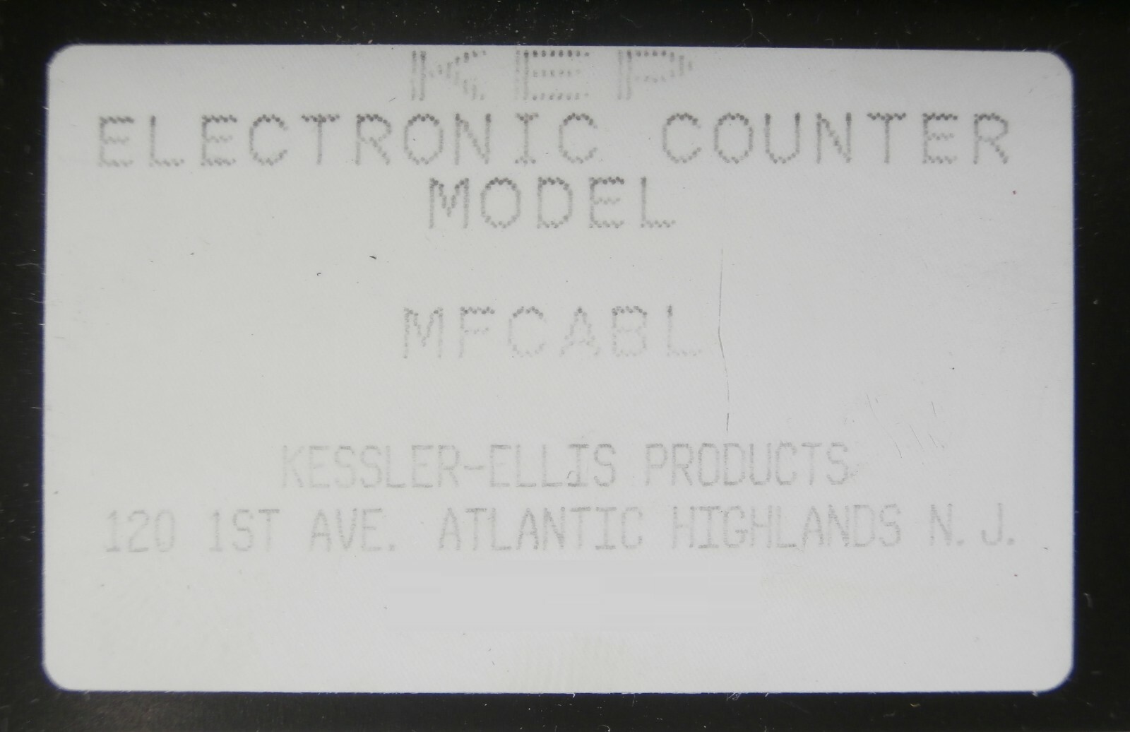 KEP Kessler-Ellis Products MFCABL Digital Counter Interface MASStrol Working