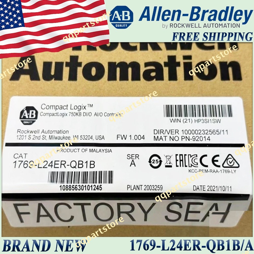 New AB 1769-L24ER-QB1B/A CompactLogix 750KB DI/O Controller 1769L24ERQB1B A 1PC