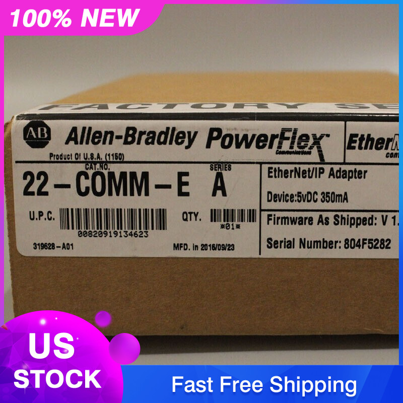 New Factory Sealed Allen-Bradley 22-COMM-E / A Ethernet/IP Comm Adapter 22COMME