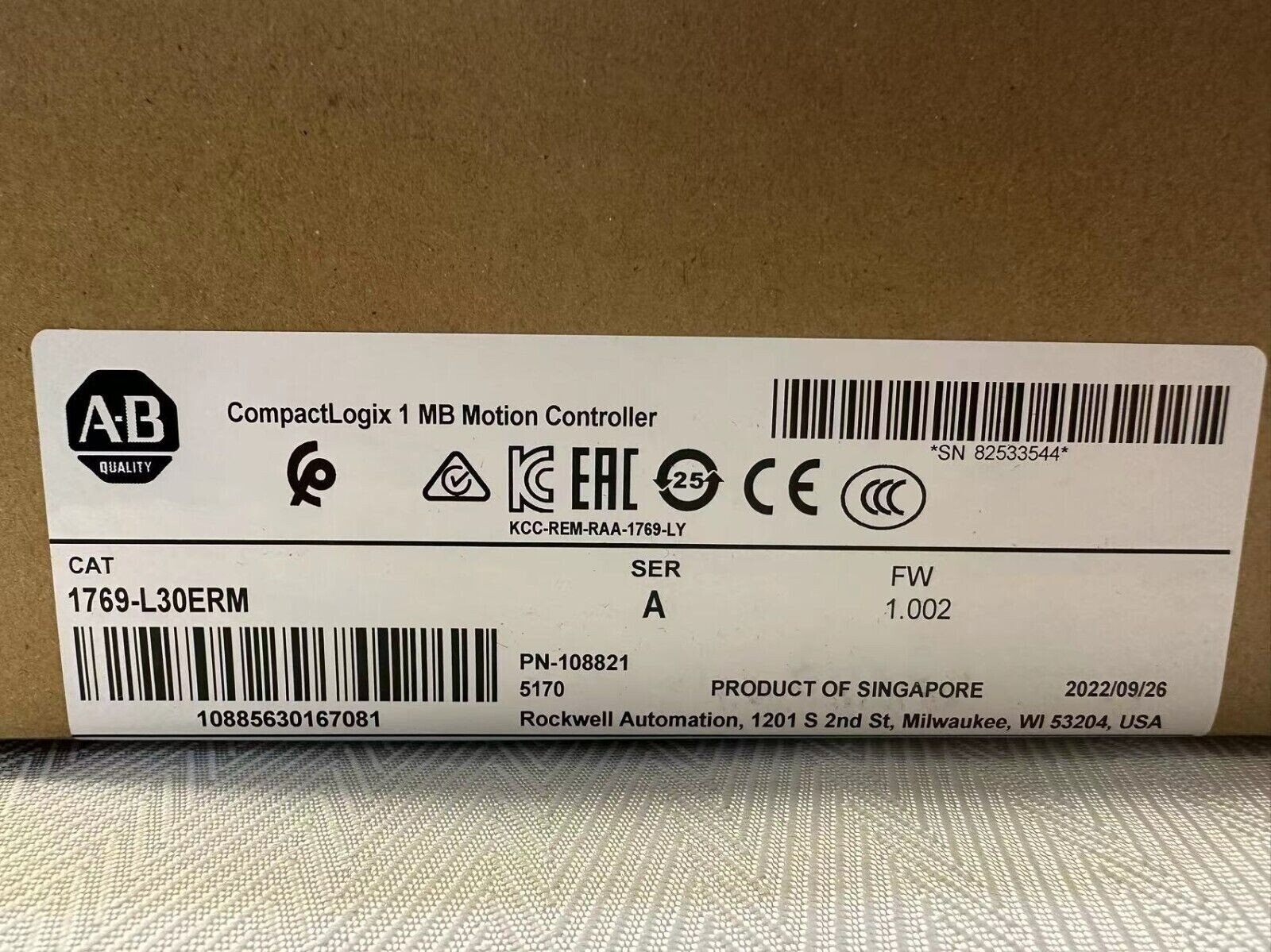 NEW Allen-Bradley 1769-L30ERM CompactLogix 1MB Motion Controller 1769-L30ERM
