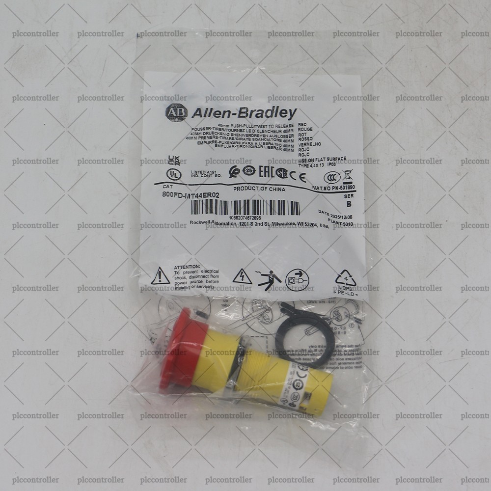 New Allen Bradley 800FD-MT44ER02 22mm Twist-to-Release E-Stop Push Button