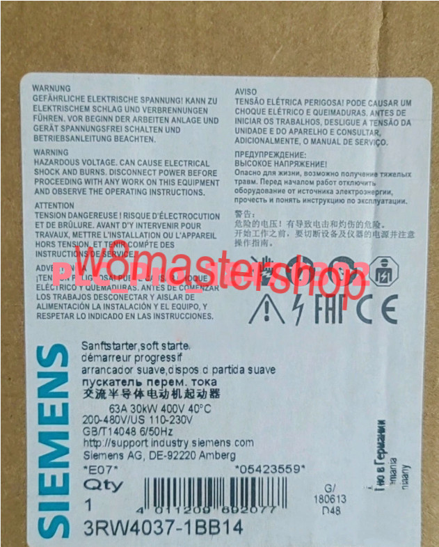 3RW4037-1BB14 1PC Brand New Siemens 3RW40371BB14 Fast delivery