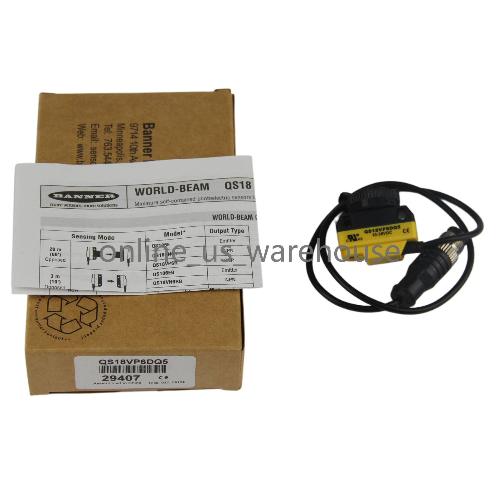 New For Banner Engineering QS18VP6DQ5 Photoelectric Sensor Switch – US Stock
