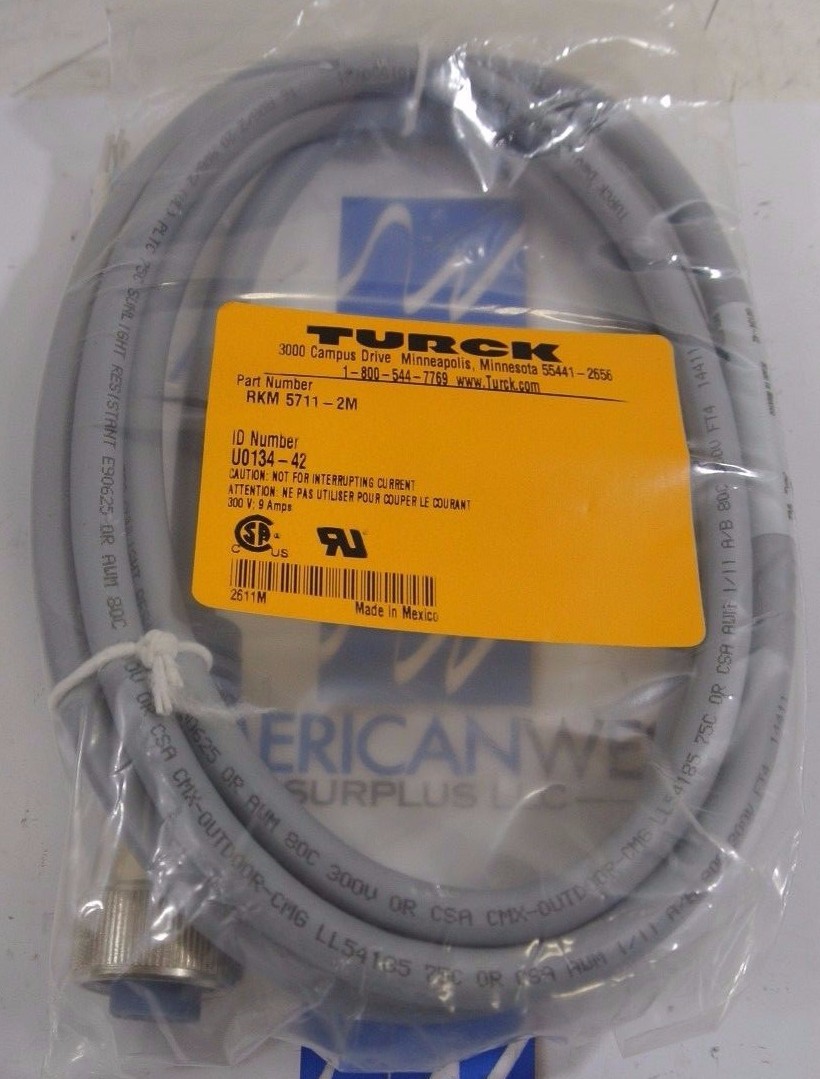 TURCK RKM 5711-2M Minifast 2 meter cordset cable *quantity*