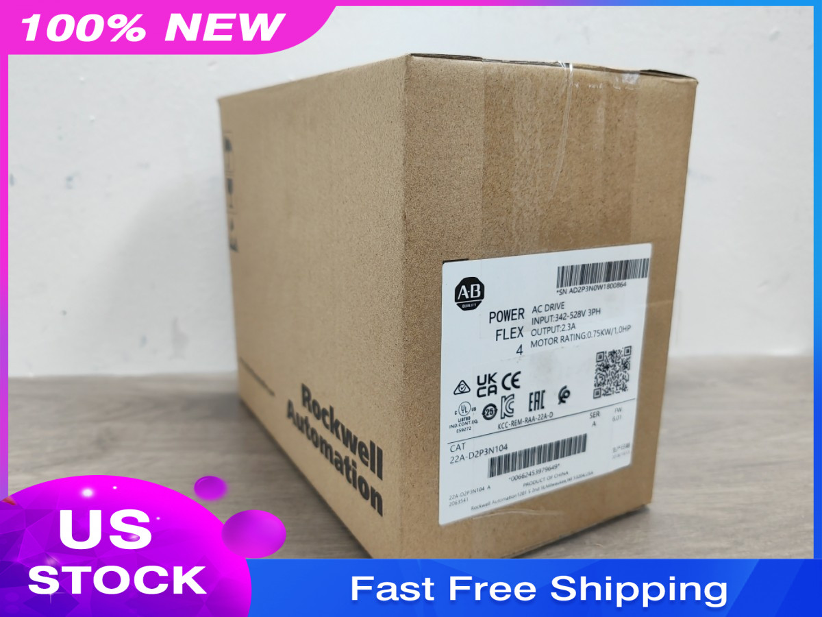 22AD2P3N104 Allen-Bradley 22A-D2P3N104 /A 4 0.75 kW 1 HP AC Drive US Free Tax