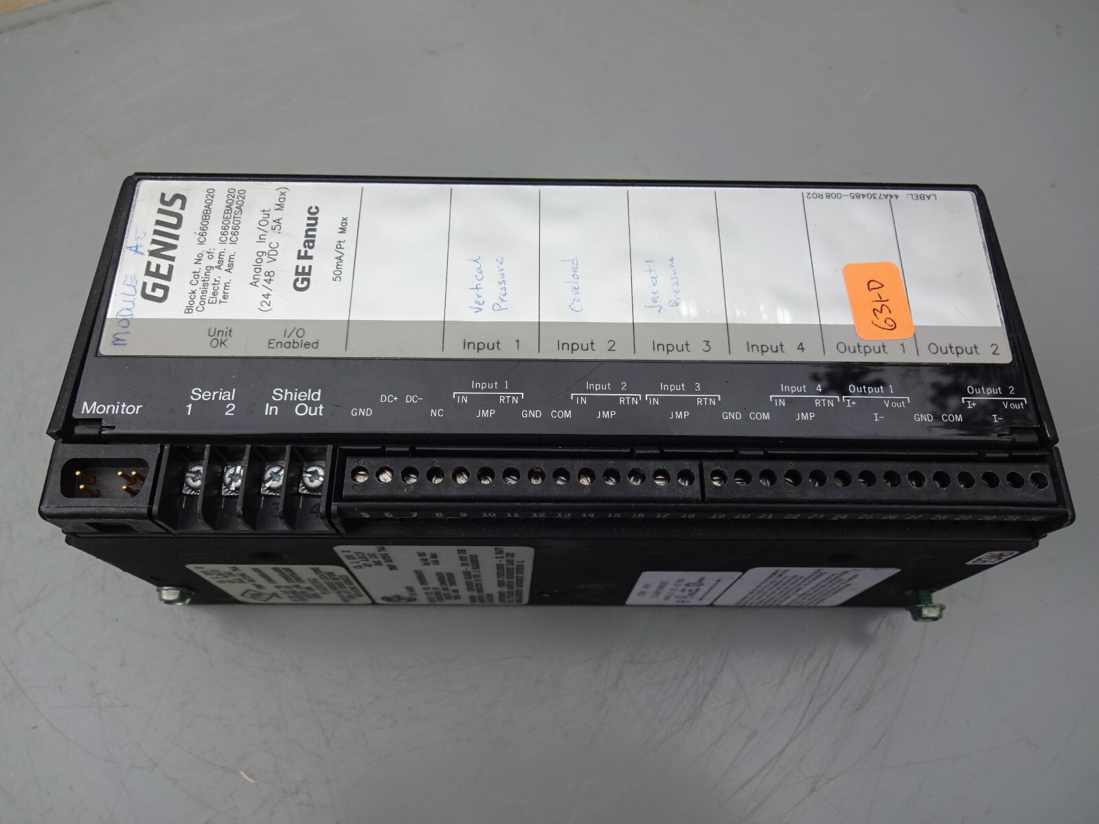 GE Fanuc IC660BBA020 Genius Analog I/O Block 24/48VDC IC660EBA020 IC660TSA020