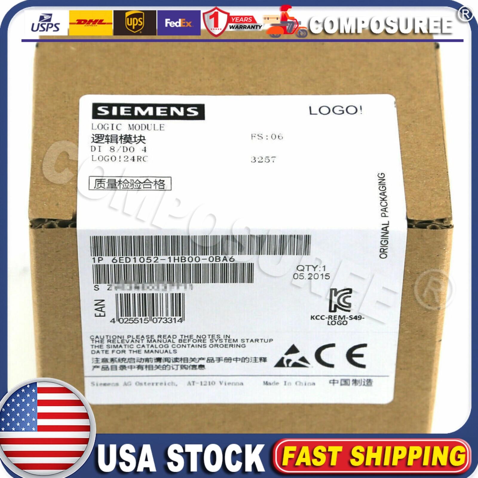 New Siemens 6ED1052-1HB00-0BA6 6ED1 052-1HB00-0BA6 LOGO 24RC logic module