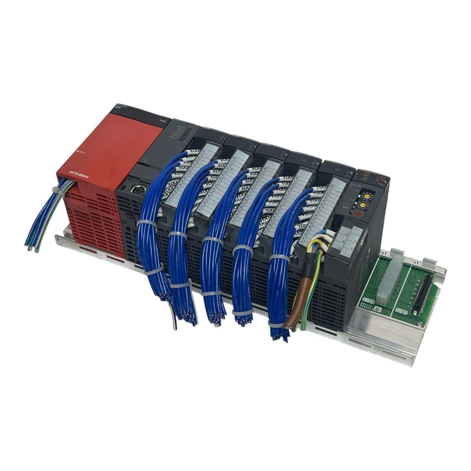 Mitsubishi Q-Series PLC Rack Q38B Q02CPU Q63P (3)QX80 (2)QY80 QJ61BT11N