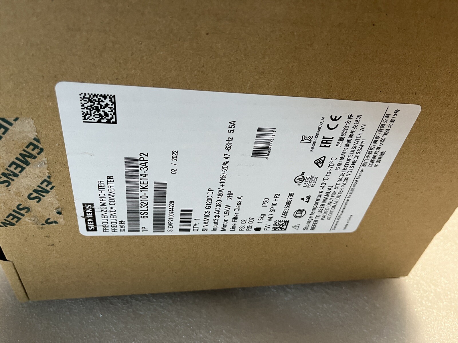 Sinamics Power Module PM240-2 Siemens New 6SL3210-1PE11-8AL1 1 Year Warranty