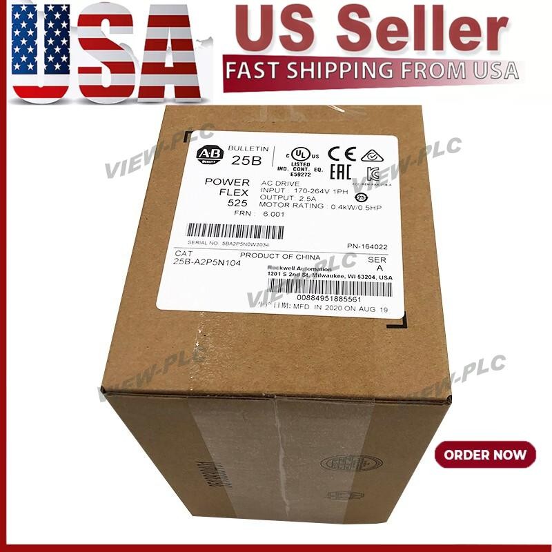 New 25B-A2P5N104 Power 525 AC Drive 0.4kW/0.5HP FREE 25BA2P5N104 US Free Tax