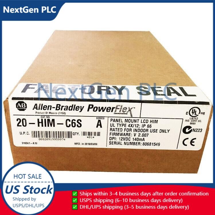 New Sealed AB 20-HIM-C6S PFlex 20 IP66-UL NemaType 4X-12 20HIMC6S US Free Tax