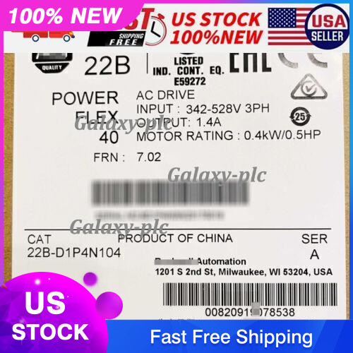 22BD1P4N104 AB NEW 22B-D1P4N104 Powerflex 40 0.4KW 0.5HP AC Drive US Free Tax