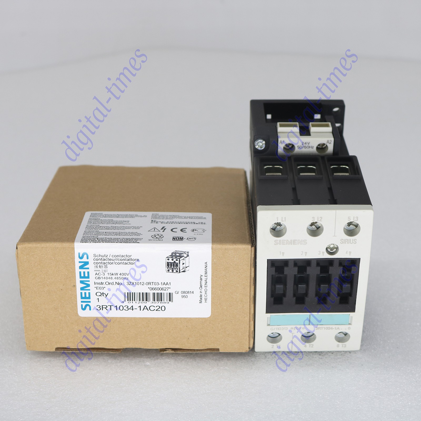 NEW SIEMENS ONE Sirius 3RT1034-1AC20 3RT10341AC20 AC-3 24V 3P S2 Contactor