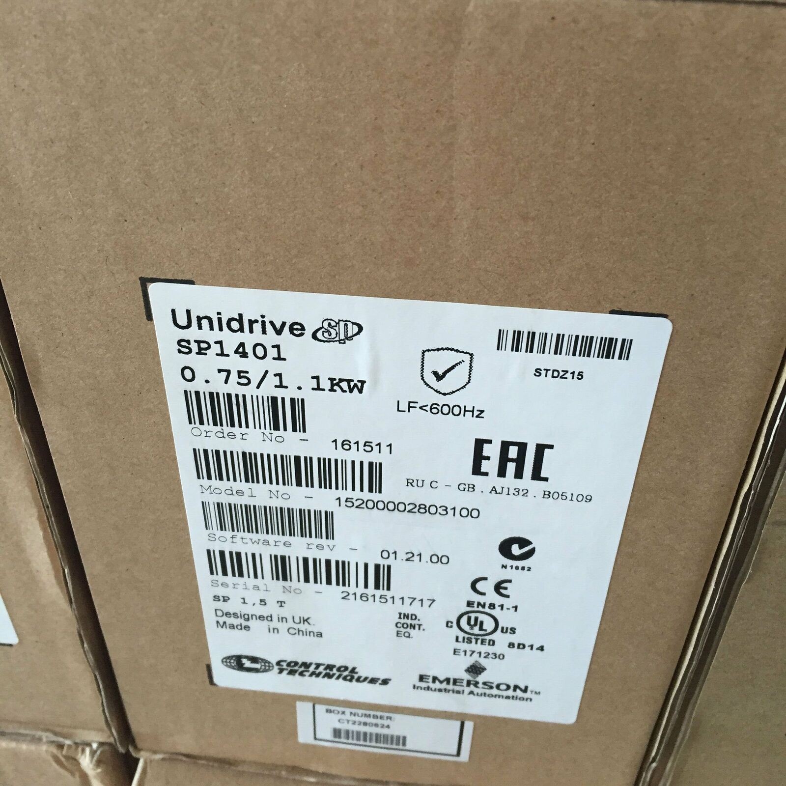 Emerson SP1401 Unidrive SP Inverter, 1.0 / 1.5 horsepower 15210302803100-