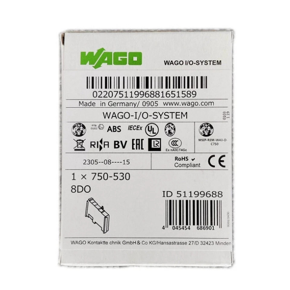 New in Box WAGO 750-530 8DO 8-Channel Digital Output Module 24VDC 0.5A