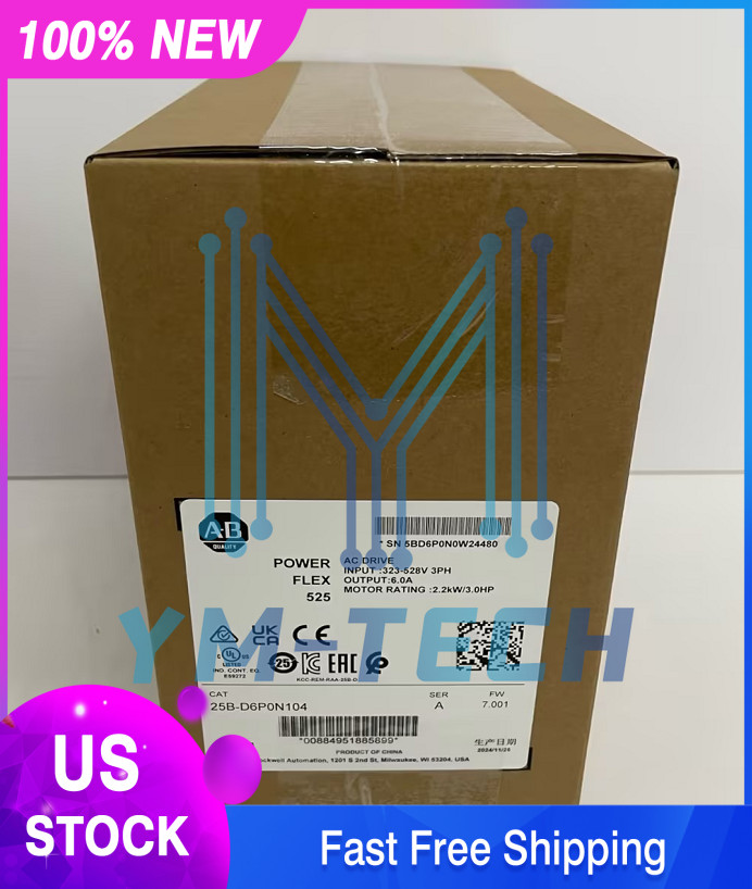 1PCS NEW Allen-Bradley 25B-D6P0N104 525 2.2kW 3Hp AC Drive fast shipping