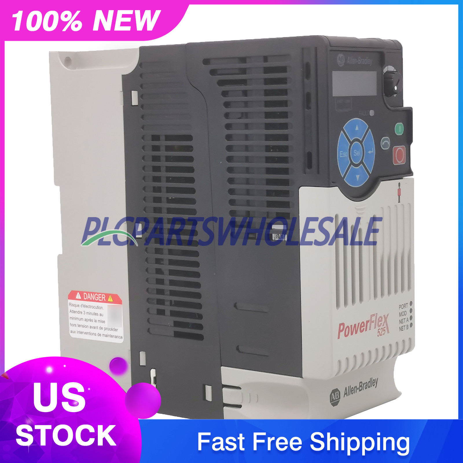 New Allen Bradley 25B-D010N104 PowerFlex 525 4kW 5Hp AC Drive Variable Frequency