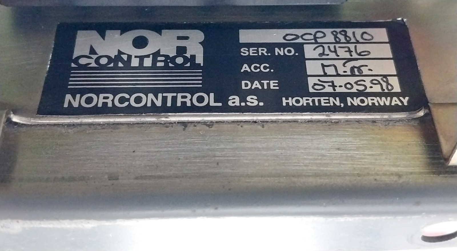 NORCONTROL OCP 8810 Operator Control Panel Input 24VDC