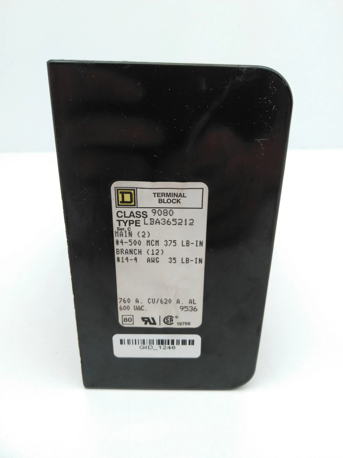 Square D 9080LBA365212 760A 600V Terminal Block