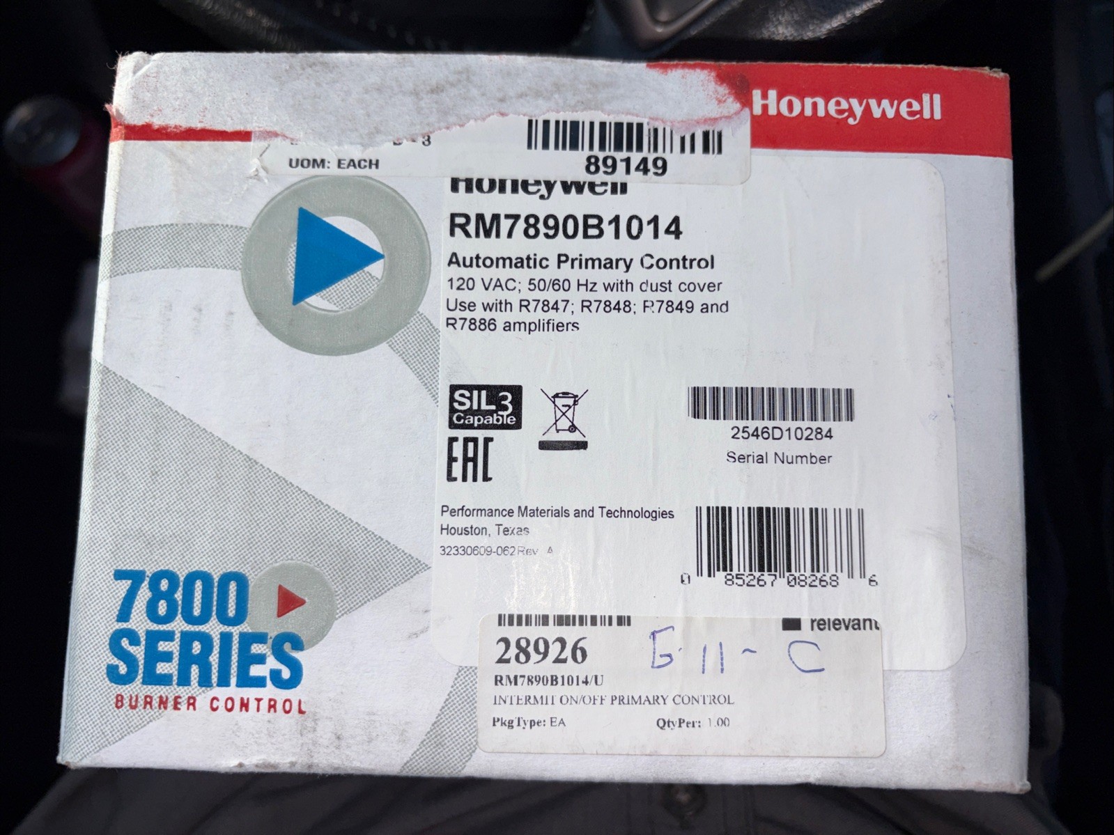 Honeywell RM7890B1014 Burner Controller