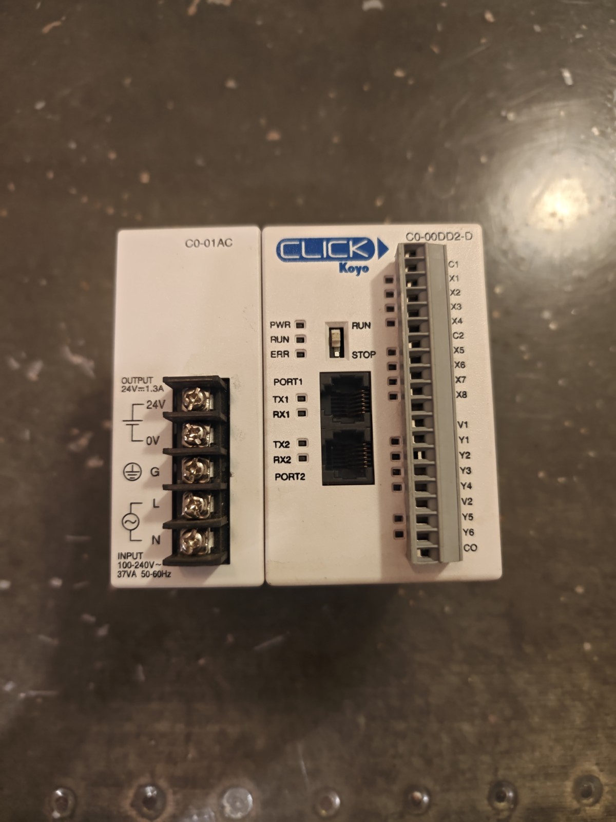 Used Automation Direct CLICK Koyo C0-00DD2-D + C0-01AC 24VDC