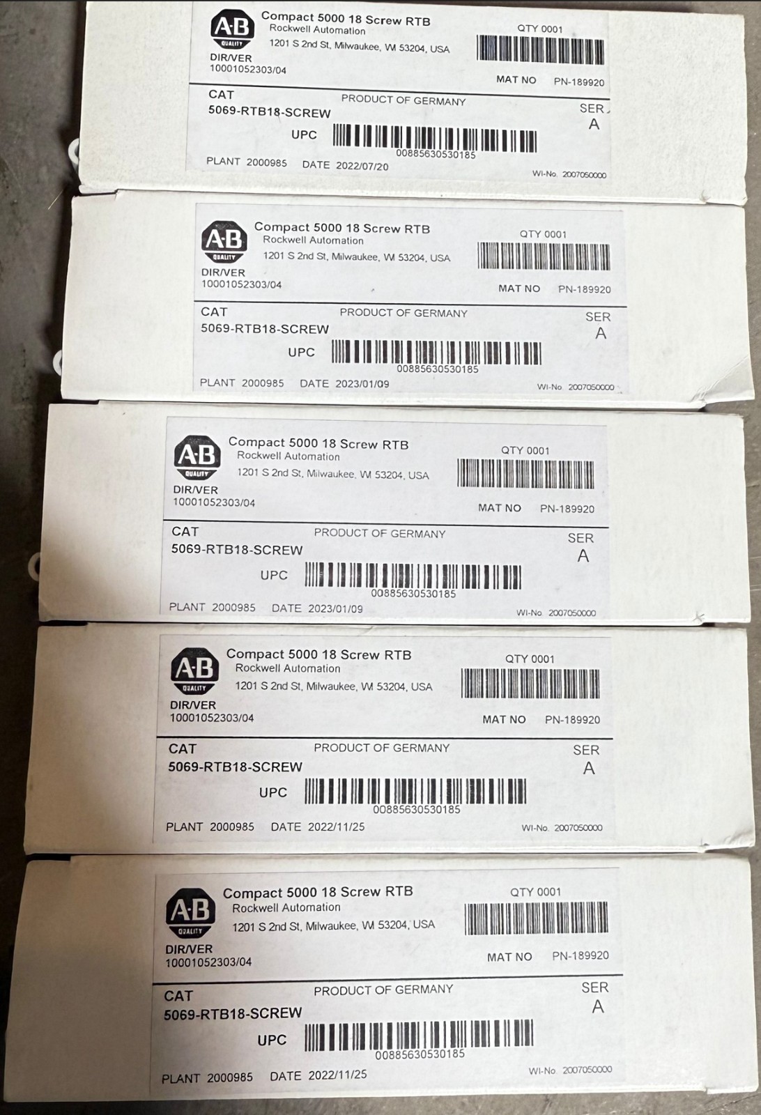 5 PCS Expedited shipping NEW Allen-Bradley 5069-RTB18-SCREW Location USA