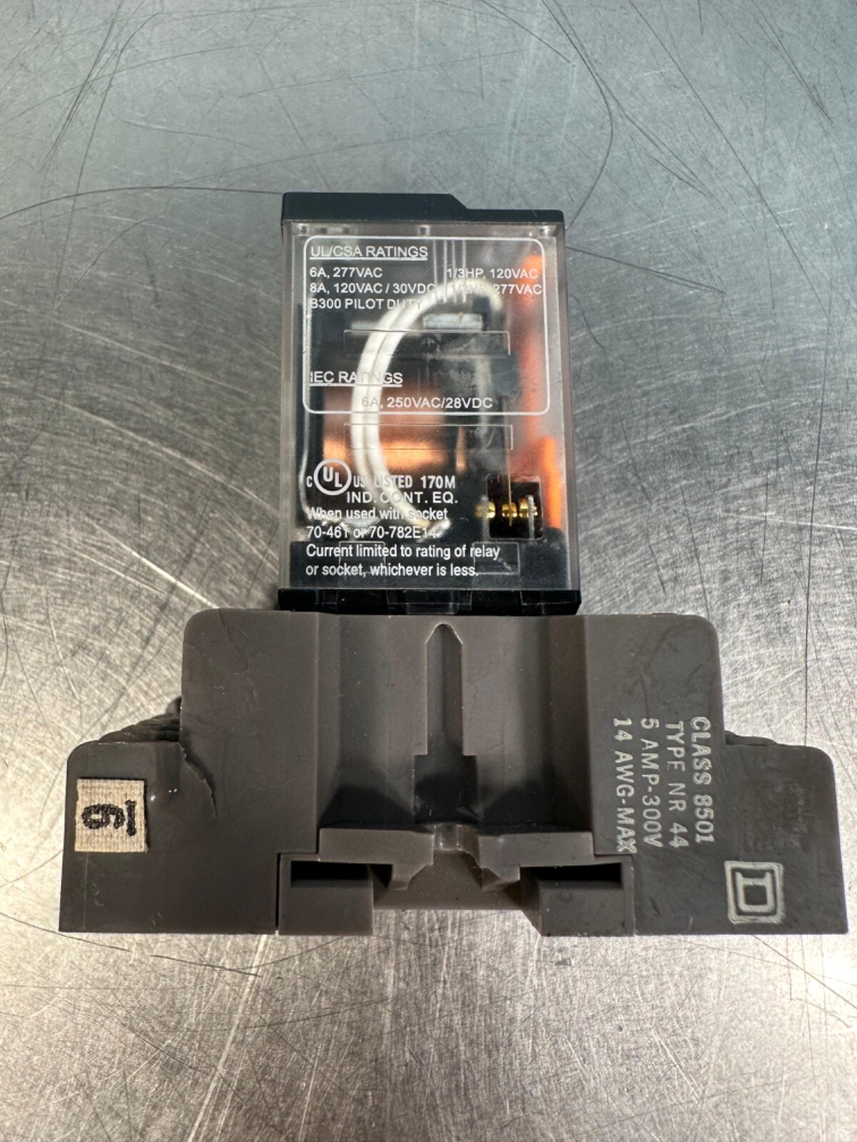 Schneider 792XDXM4L 120A Relay + Square D 8501 Base (4D-25)
