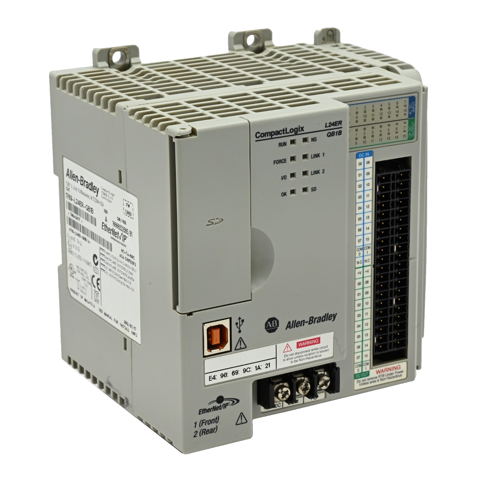 Allen Bradley 1769-L24ER-QB1B /A CompactLogix 750KB D I/O Controller