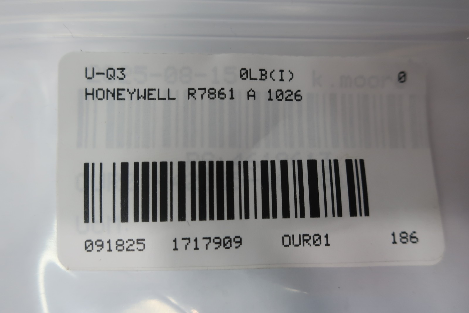Honeywell R7861 A 1026 Dynamic Self-check Uv Amplifier Module