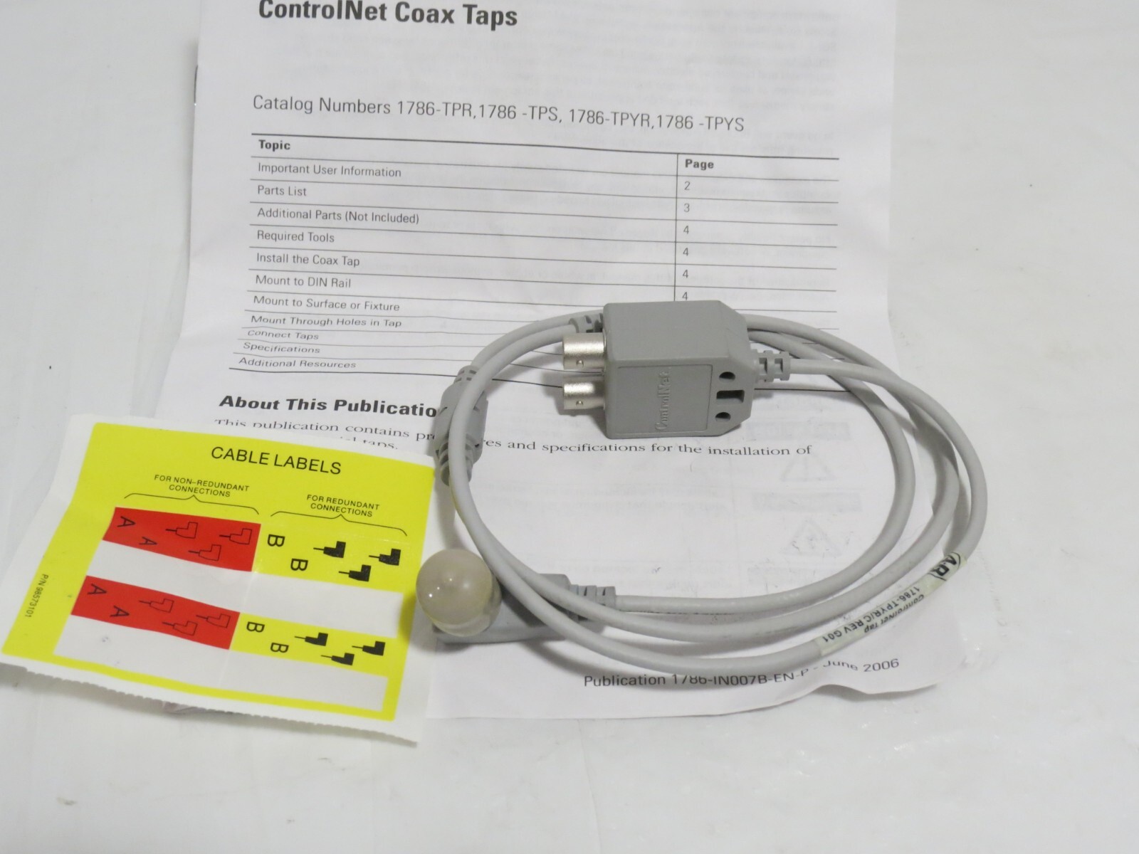 A-B Allen Bradley Control Net Coax Taps 1786-TPR, 1786-TPS, 1786-TPYR 1786-TPYS