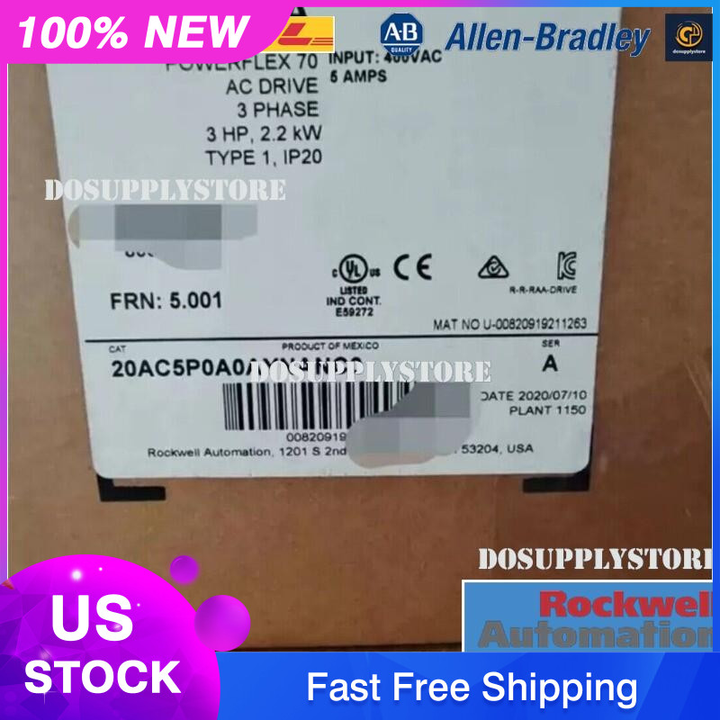 NEW AB PowerFlex 70 AC Drive 5 A At 2.2 KW 20A 20AC5P0A0AYNANC0 US Free Tax
