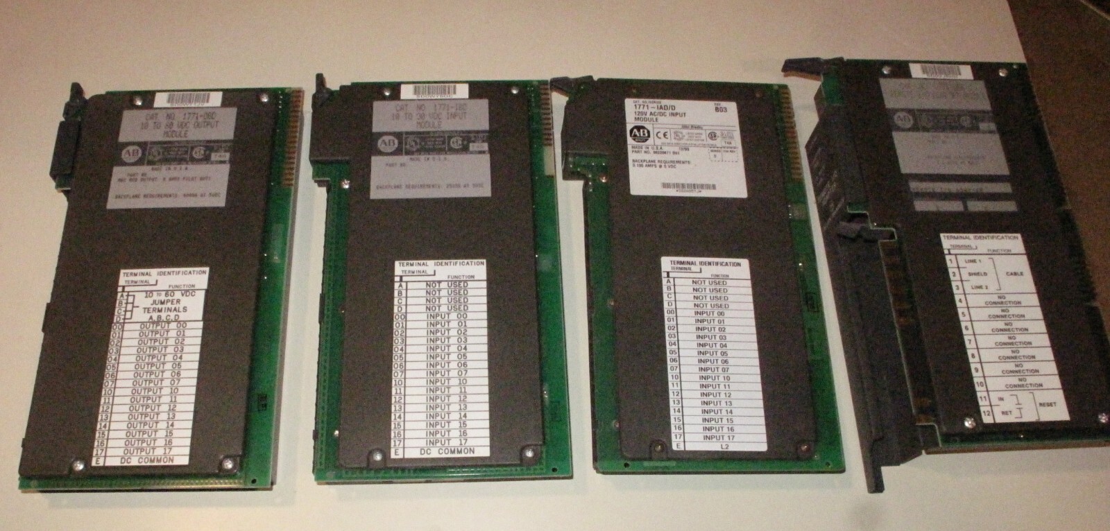 1ea Allen-Bradley 1771-ASB Remote I/O Adapter, 1771-IBD, 1771-IAD/D, 1771-OBO
