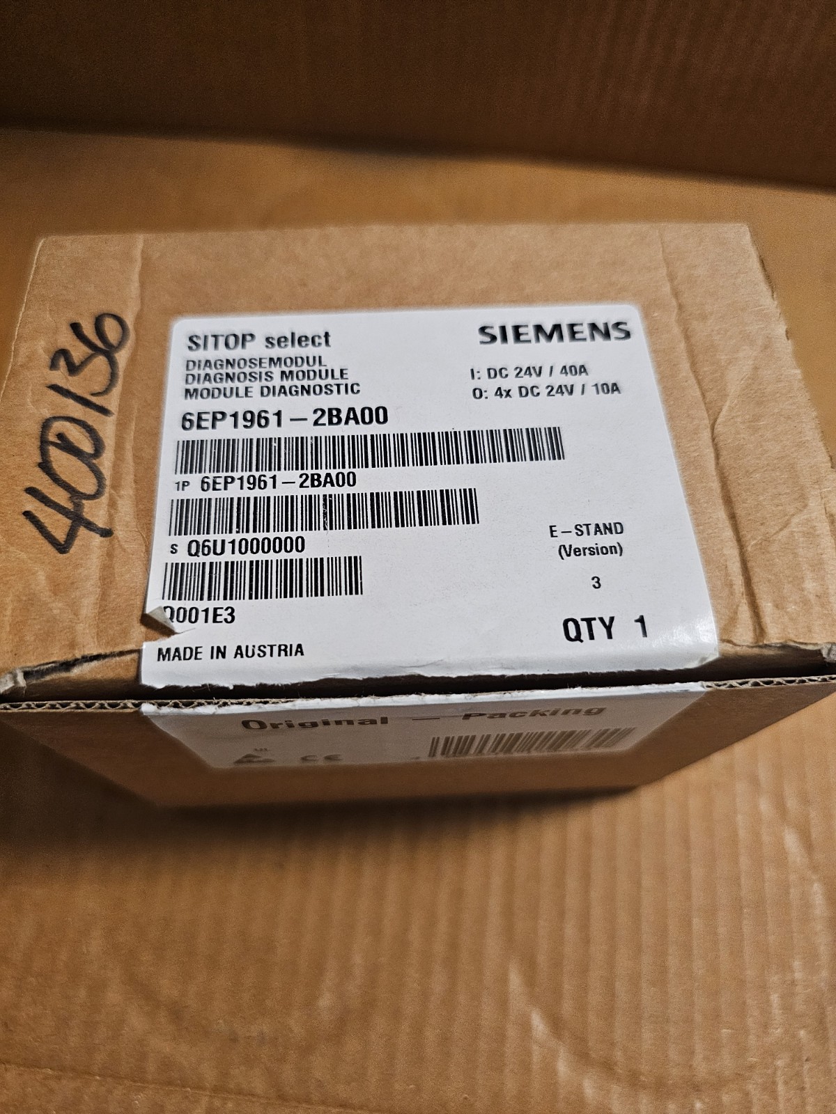 Siemens 6EP1961-2BA00 SITOP select Diagnostics module 4-channel input: 24 V DC/4