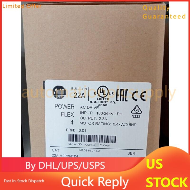 Allen-Bradley 22A-A2P3N104 POWERFLEX 4 22AA2P3N104 US Free Tax