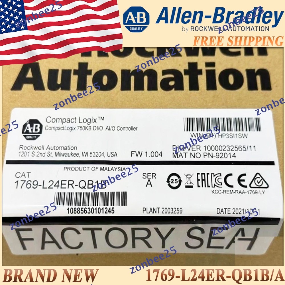 New AB 1769-L24ER-QB1B/A CompactLogix 750KB DI/O Controller 1769L24ERQB1B A 1PC