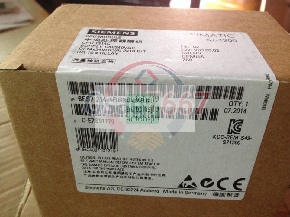 1PCS Siemens 6ES7 214-1BG31-0XB0 6ES7214-1BG31-0XB0 NEW