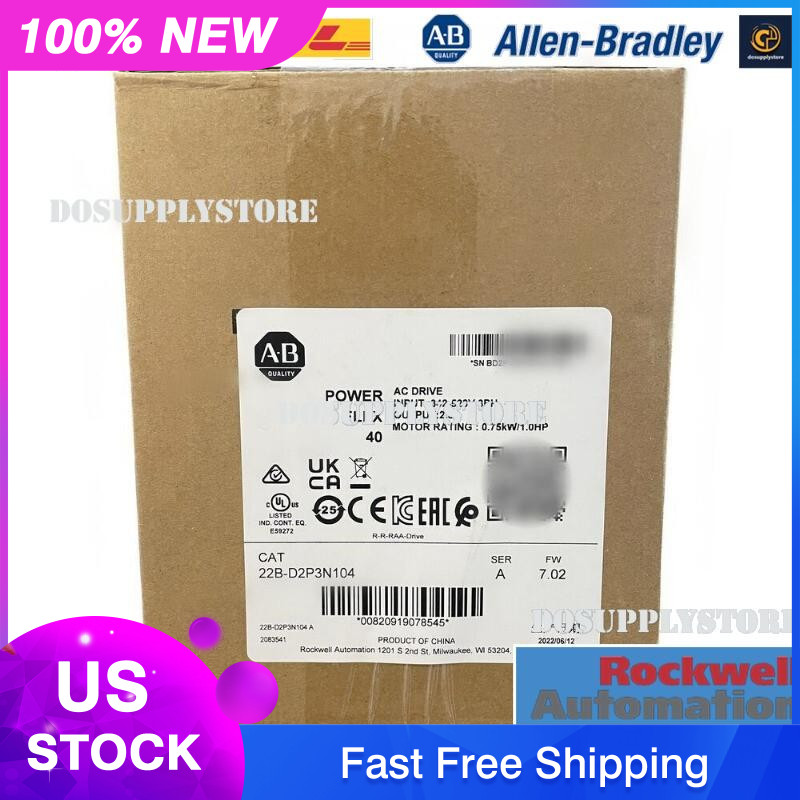 Allen-Bradley 22B-D2P3N104 PowerFlex 40 0.75 kW 1 HP AC Drive AB Fast Ship