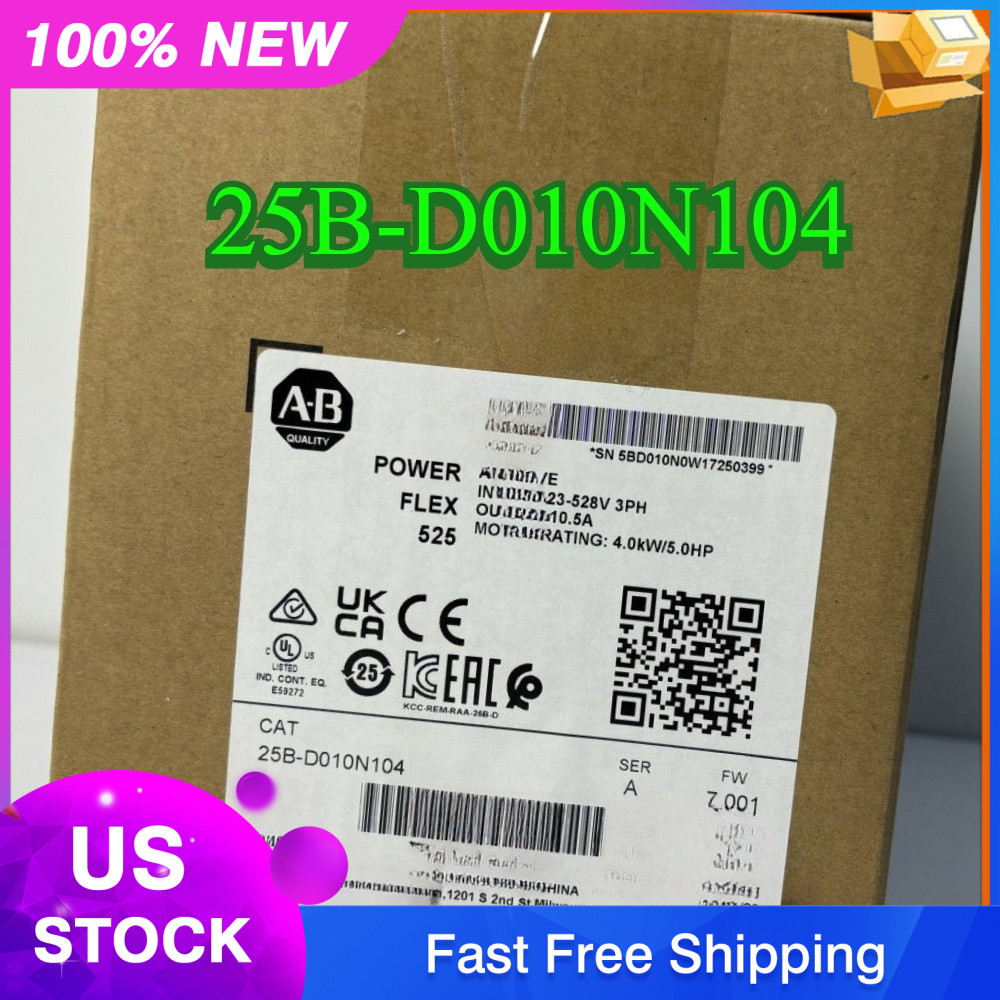 25BD010N104 Brand Allen Bradley 25B-D010N104 PowerFlex 525 4kW 5Hp AC Drive New