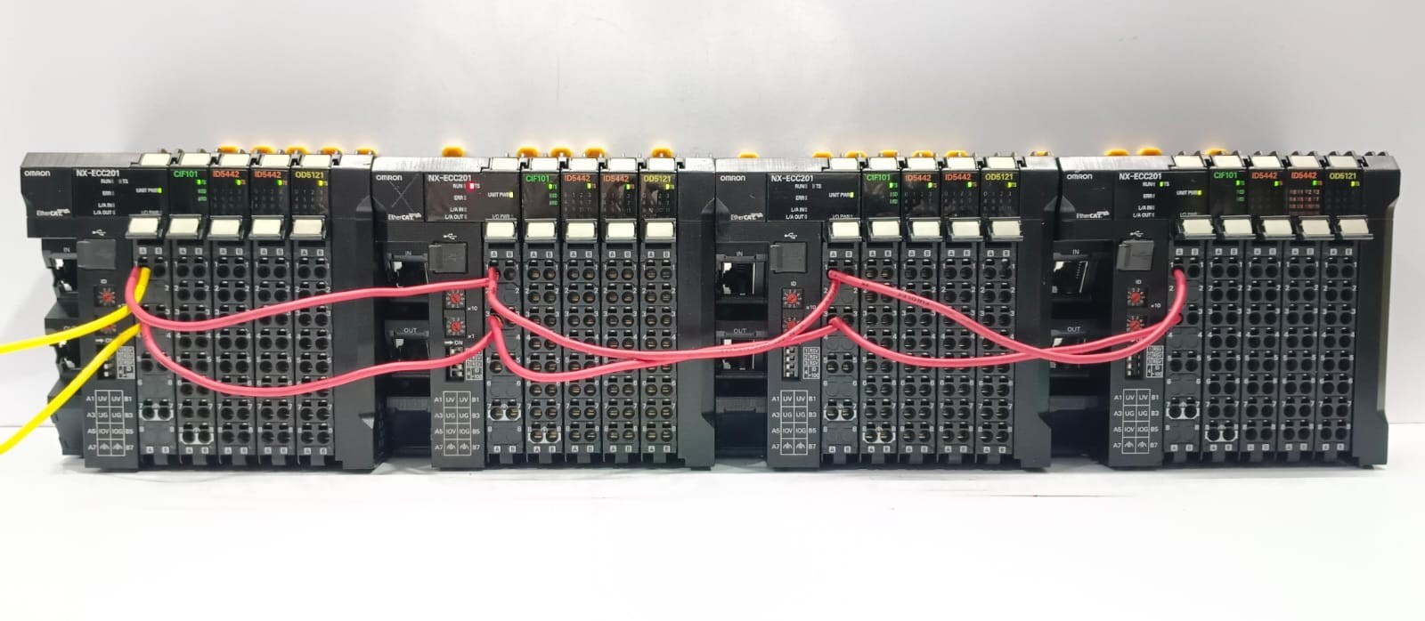 ( 1 PLC of 6x )OMRON NX-END01, NX-OD5121, (2) NX-ID5442, NX-CIF101, NX-ECC201
