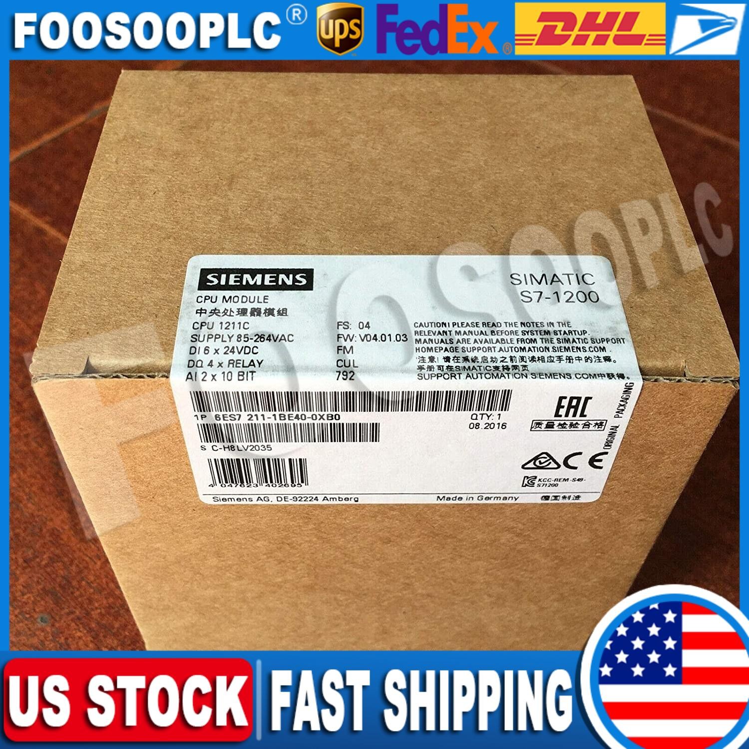 New Siemens SIMATIC S7-1200 CPU 1211C 6ES7211-1BE40-0XB0 6ES72111BE400XB0