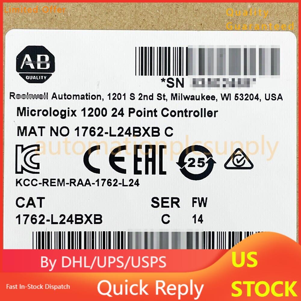 New AB 1762-L24BXB MicroLogix 1200 24 Point Controller 1762L24BXB US Free Tax