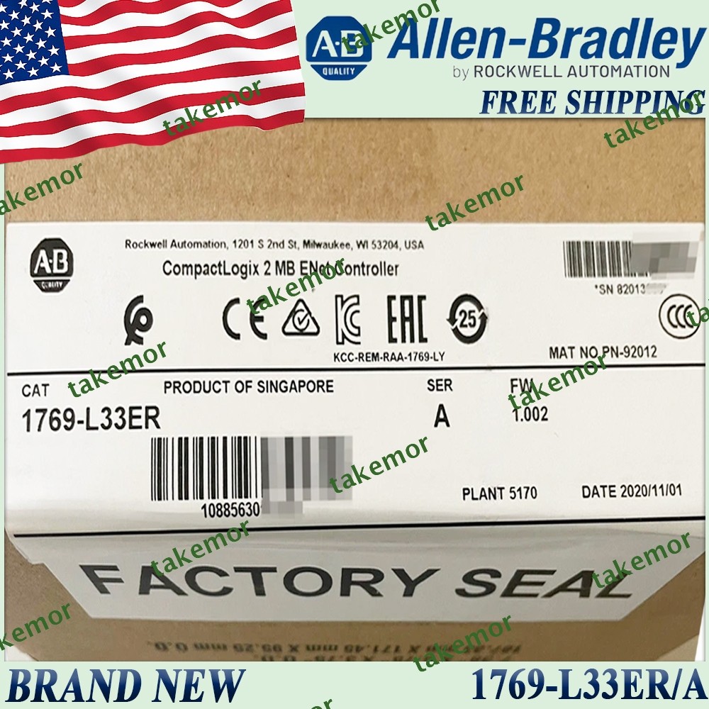 New in Box AB 1769-L33ER/A CompactLogix 2MB ENet Controller 1769L33ER serA US