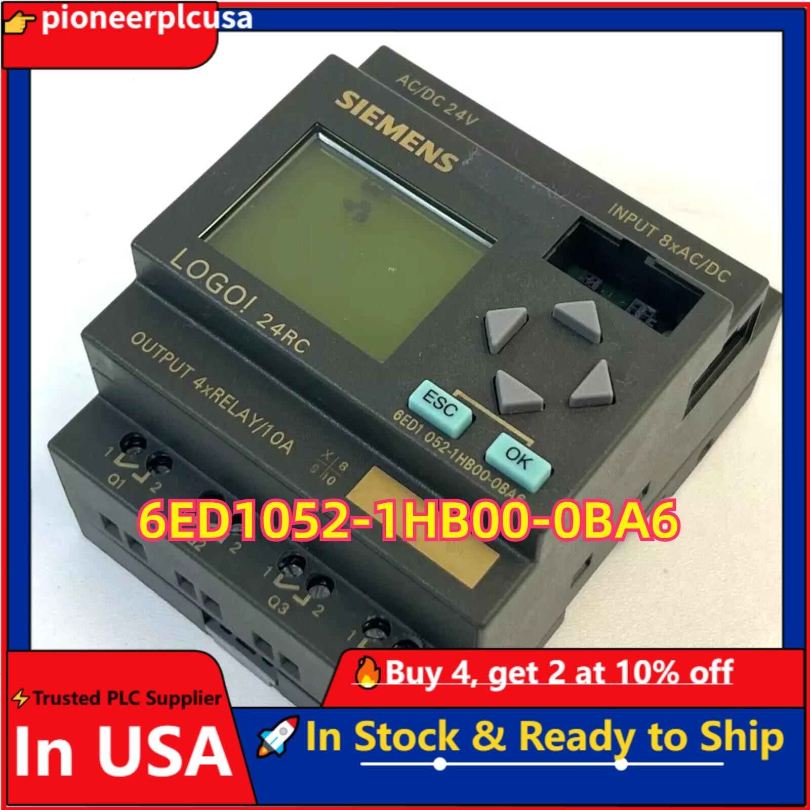 6ED1052-1HB00-0BA6 New Siemens 6ED1 052-1HB00-0BA6 LOGO 24RC logic module