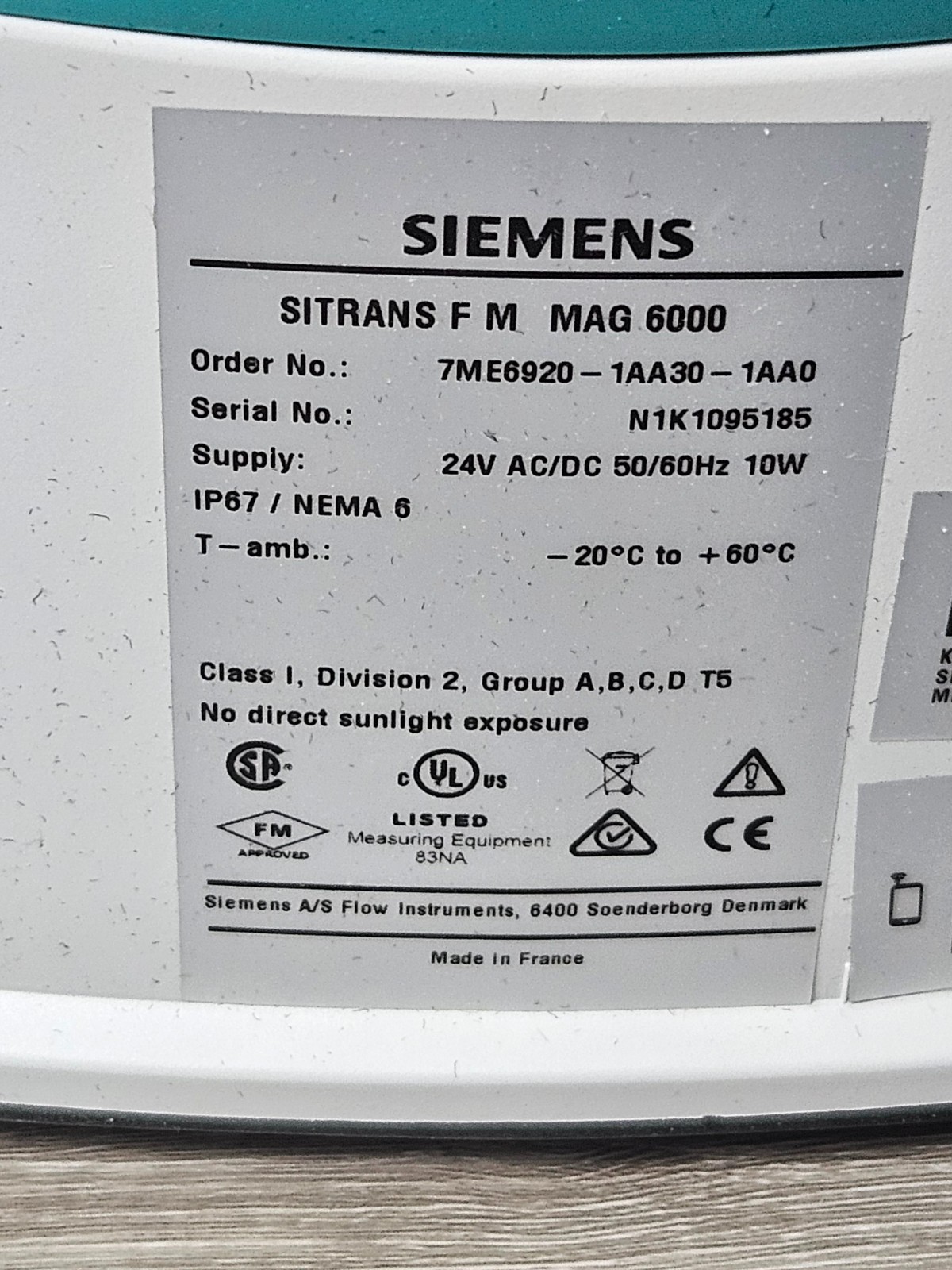 Siemens Sitrans f m mag 6000 – 7ME6920-1AA30-1AA0